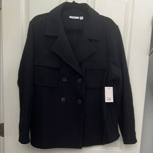 Croft & Barrow Women's Black Double-Breasted Pea Coat